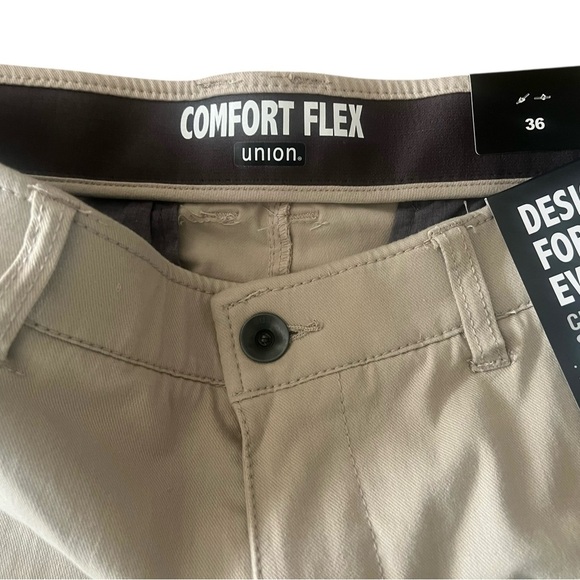 Tan Flat Front Shorts with Relaxed Fit - Picture 2 of 4